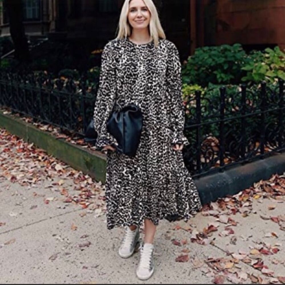 NWT Sandy Liang for Target Leopard-Print Long Sleeve Dress